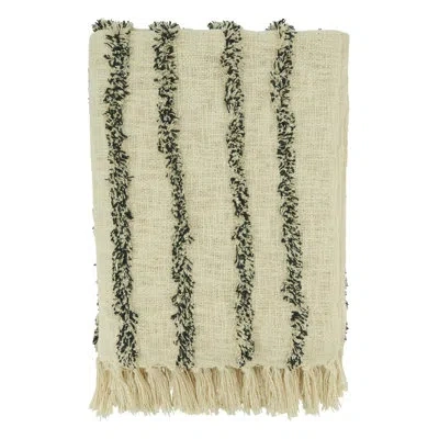 Saro 100% Cotton Throw In Natural