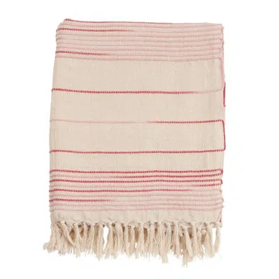 Saro 100% Cotton Throw In Red