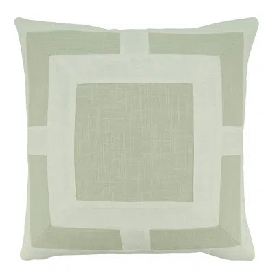 Saro 100% Cotton Throw Square Pillow Cover & Insert In Ivory,pillow Cover Only - No Insert
