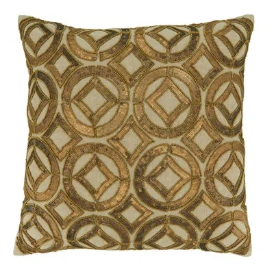 Saro 100% Cotton Throw Square Pillow Cover In Pillow Cover Only - No Insert
