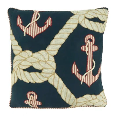 Saro 100% Cotton Throw Square Pillow Cover In Pillow Cover Only - No Insert