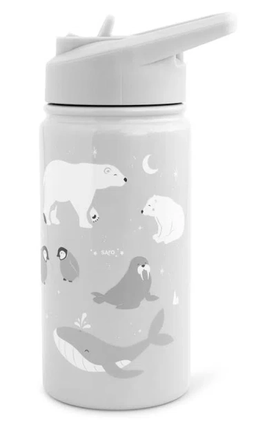 Saro 11.8-ounce Polaris Thermos Stainless Steel Bottle In Gray