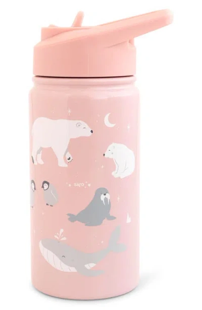 Saro 11.8-ounce Polaris Thermos Stainless Steel Bottle In Pink