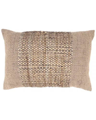 Saro 1566-pillow  Outdoor Polyester Rectangle Pillo In Brown