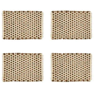 Saro 4 Piece Cotton Placemat Set In Brown