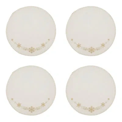 Saro 4 Piece Cotton Placemat Set In Gold