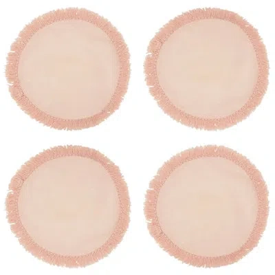 Saro 4 Piece Linen Placemat Set In Rose