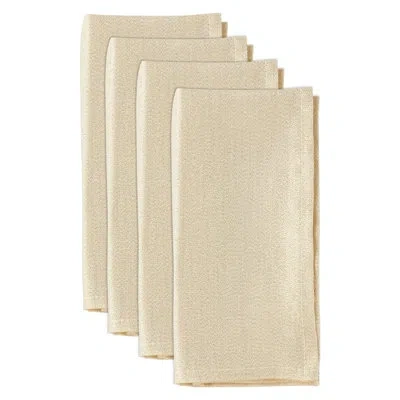 Saro 4 Piece Napkin Set In Beige