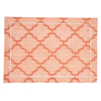 Saro 4 Piece Napkin Set In Orange