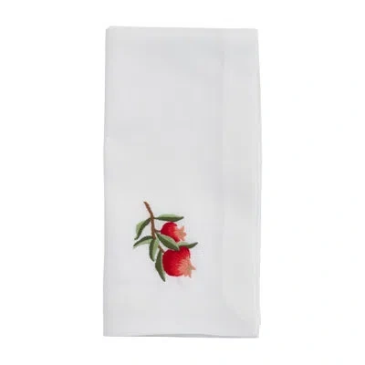 Saro 4 Piece Napkin Set In White