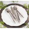 Saro 5 Piece Flatware Set, Service For 1 In Silver