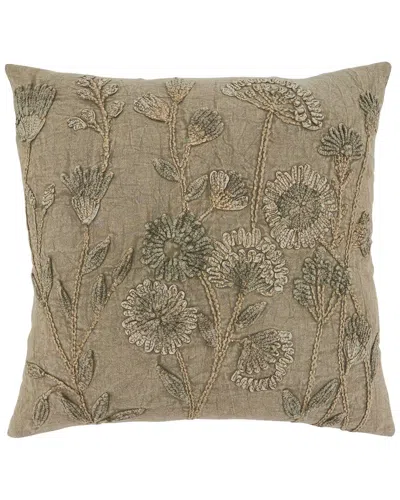Saro 686-pillow  Everyday Polyester Square Pillow In Brown