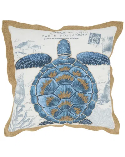 Saro 7430-pillow  Outdoor Polyester Square Pillow In Neutral