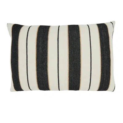 Saro Aanya Collection Cotton Pillow Cover In Black;white