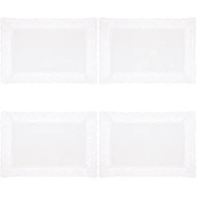 Saro Abilene Polyester Rectangular Placemat In White
