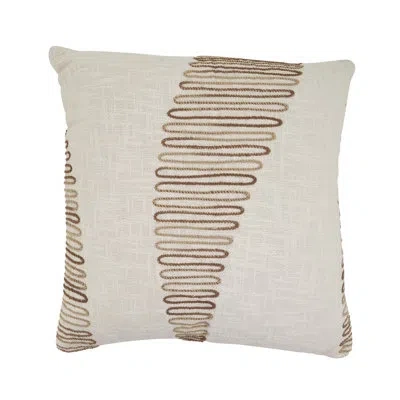 Saro Abstract Embroidered Throw Pillow Cover - Modern Textured Accent Pillow Cover For Organic Modern Dec In Does Not Apply