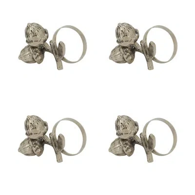 Saro Acorn Napkin Ring In Silver