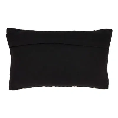Saro Adah Collection Cotton Geometric 22" Throw Pillow Cover In Black,pillow Cover Only - No Insert
