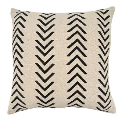 Saro Adah Collection Cotton Geometric Throw Pillow In Polyester,polyfill,polyfill,natural