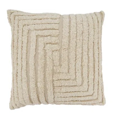 Saro Adelaide Collection Geometric Shapes Cotton Throw Pillow In Polyester