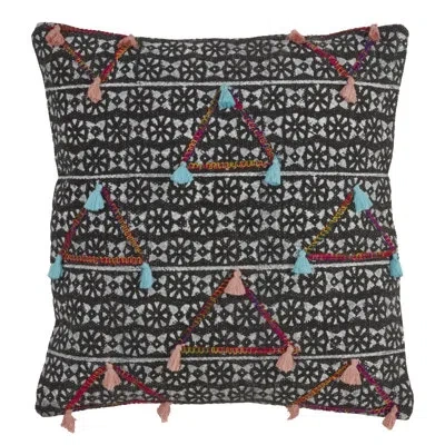 Saro Adilah Cotton Down Geometric Throw Pillow