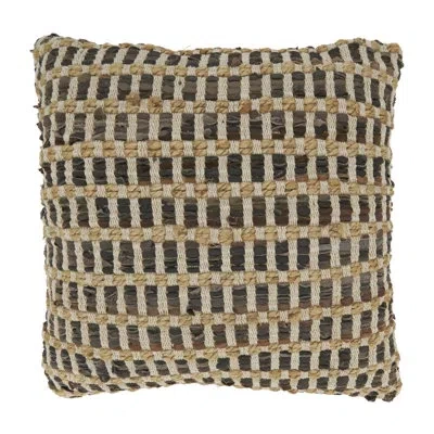 Saro Aeryn Collection Jute Pillow Cover In Multi