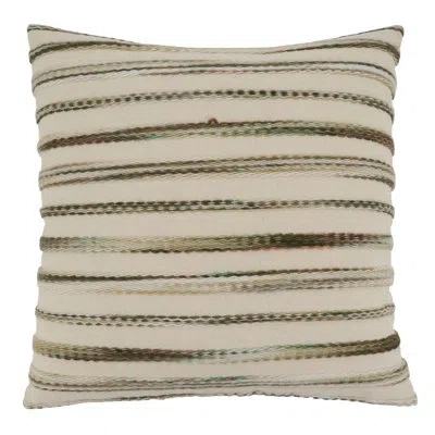 Saro Ambrosia Woven Square Pillow Cover & Insert In Feathers