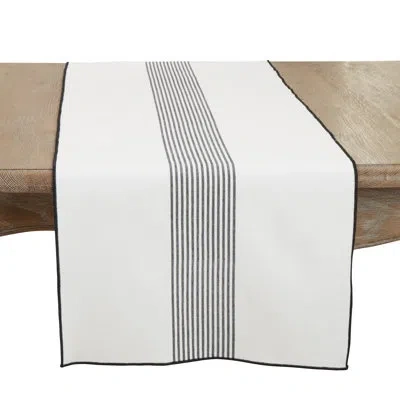Saro Amia Dining Linens In Black,white
