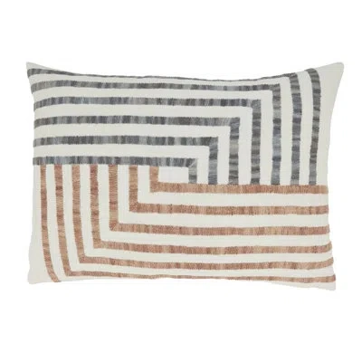 Saro Amore 100% Cotton Lumbar Rectangular Pillow Cover