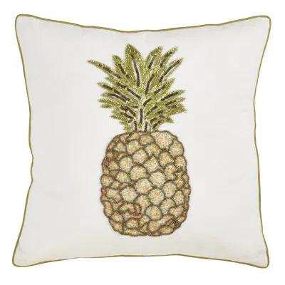 Saro Ananas Cotton Throw Pillow