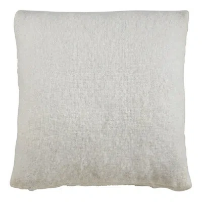 Saro Ananas Faux Mohair Pillow, Cover Only In Ivory