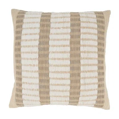 Saro Anara 100% Cotton Throw Square Pillow Cover & Insert In Polyester,polyfill