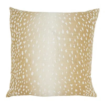 Saro Antelope Collection Linen Pillow Cover In Beige