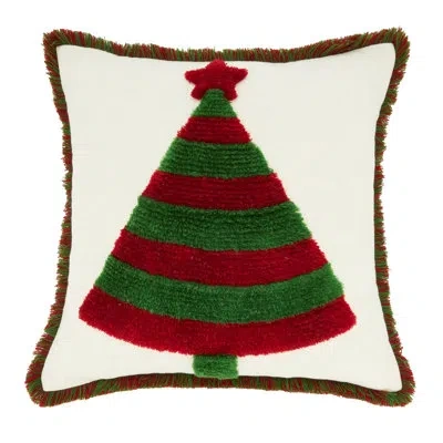 Saro Arbres Collection Pillow Cover In Red