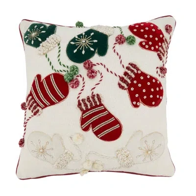 Saro Arista 100% Cotton Throw Square Pillow Cover