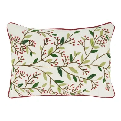 Saro Arista Collection Floral Throw Pillow In Down Blend