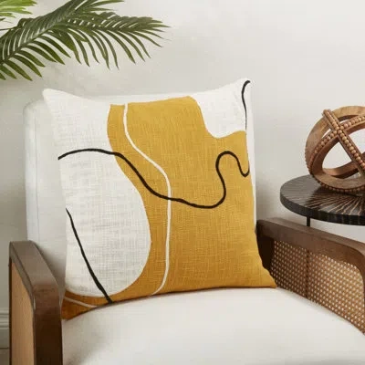 Saro Artistic Ambiance Abstract  Poly Filled Throw Pillow