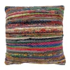 Saro Authentic Chindi Collection Striped Throw Pillow In Multi