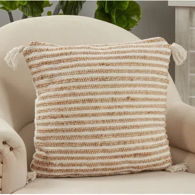 Saro Aziza Square Cotton Pillow Cover In White
