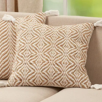 Saro Aziza Woven Square Pillow Cover