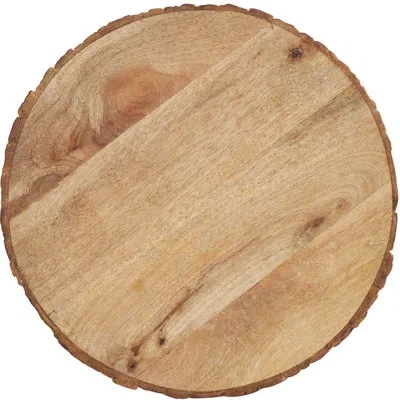 Saro Bark Edge Wood Design Round Charger Plates (set Of 4) In Natural