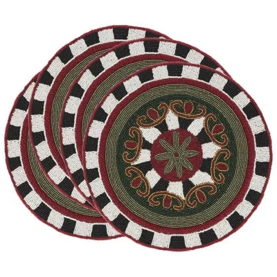 Saro Beaded Blossom Placemat (set Of 4) In Multi