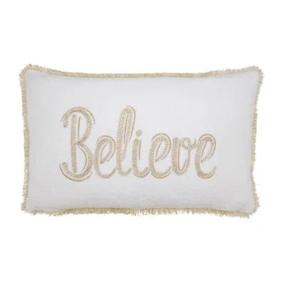 Saro Believe Down Filled Throw Pillow In Pillow Cover Only - No Insert