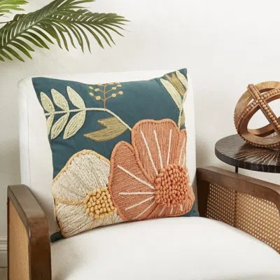 Saro Blossom Burst Poly Filled Throw Pillow In Multi