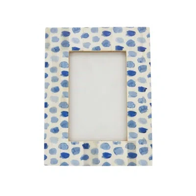 Saro Bone Spots Photo Frame In Blue