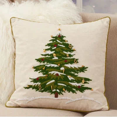 Saro Calanthe Square Pillow Cover & Insert In Feathers