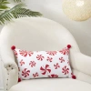 Saro Candy Cane Dreams Peppermints Poly Filled Throw Pillow
