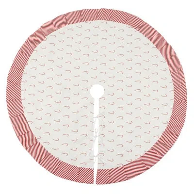 Saro Candy Cane Tree Skirt In Red