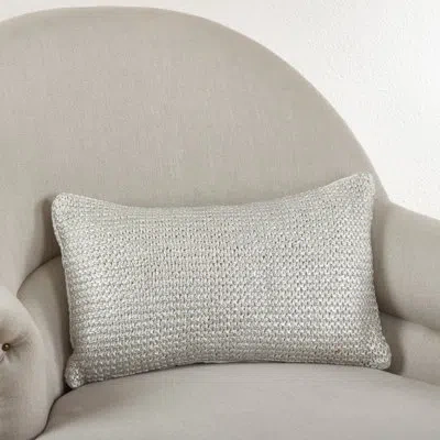 Saro Cassandra Cotton Lumbar Pillow In Ivory
