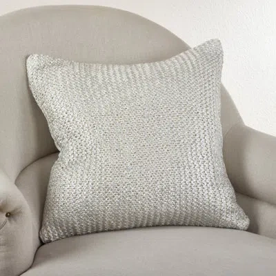 Saro Cassandra Cotton Throw Pillow In Ivory